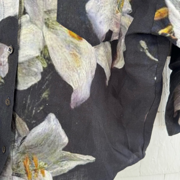 Grover Rad Georgia Linen Button Down Shirt Floral size Medium - Picture 9 of 16